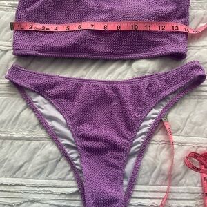 Lavender Textured Two-Piece Bikini Set